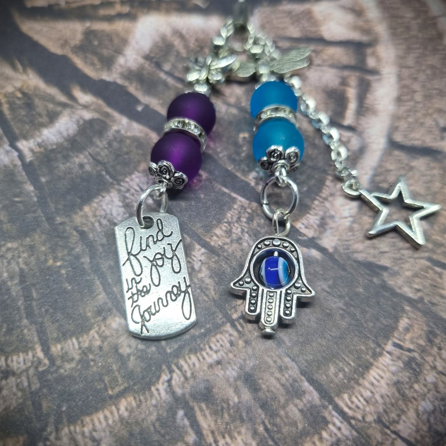 Hamsa Evil Eye Star Rondelle Phone Charm