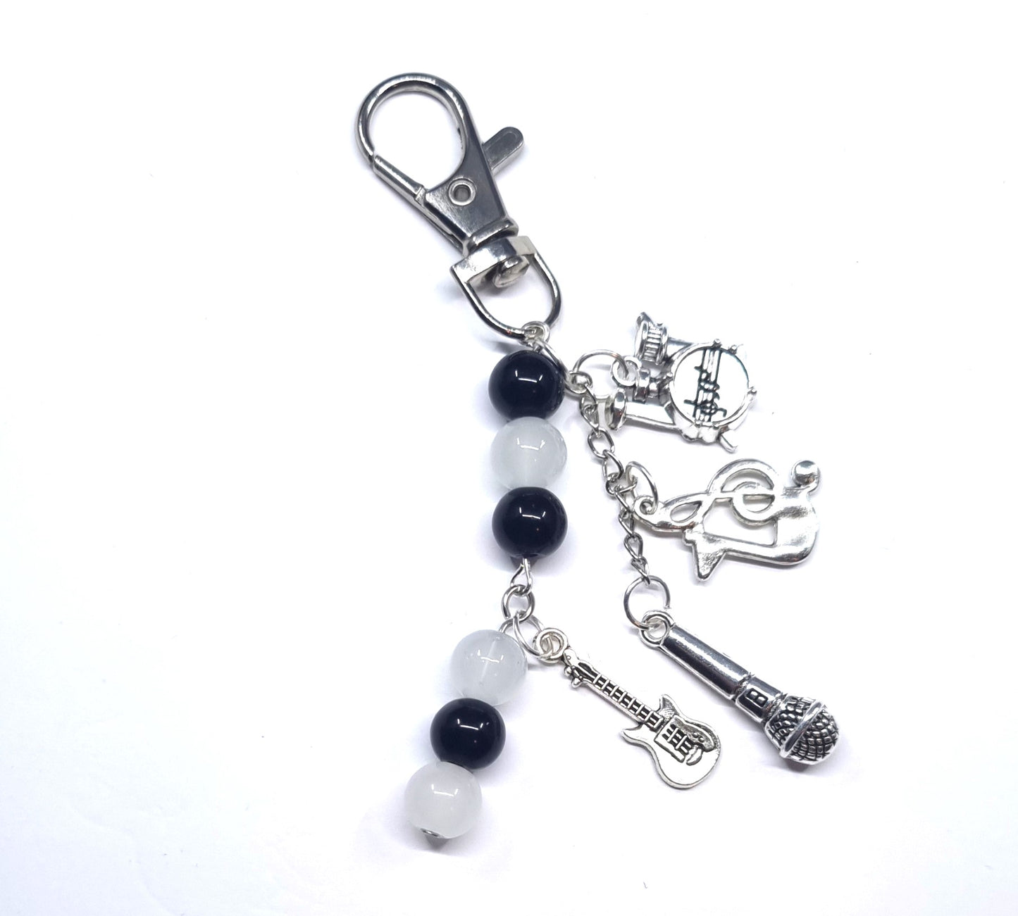 Music Inspired Keyring with Instrument Charms
