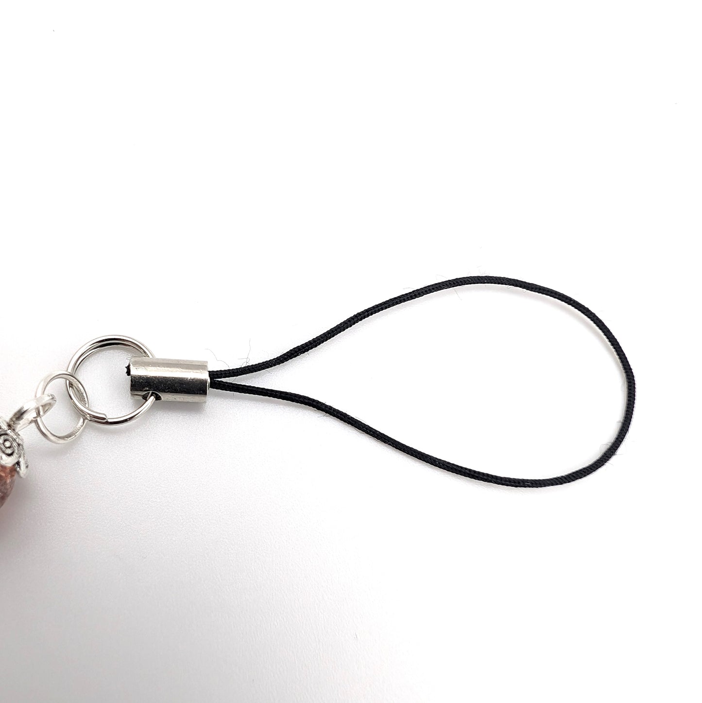 I Love My Cat Phone Charm Brown Beads