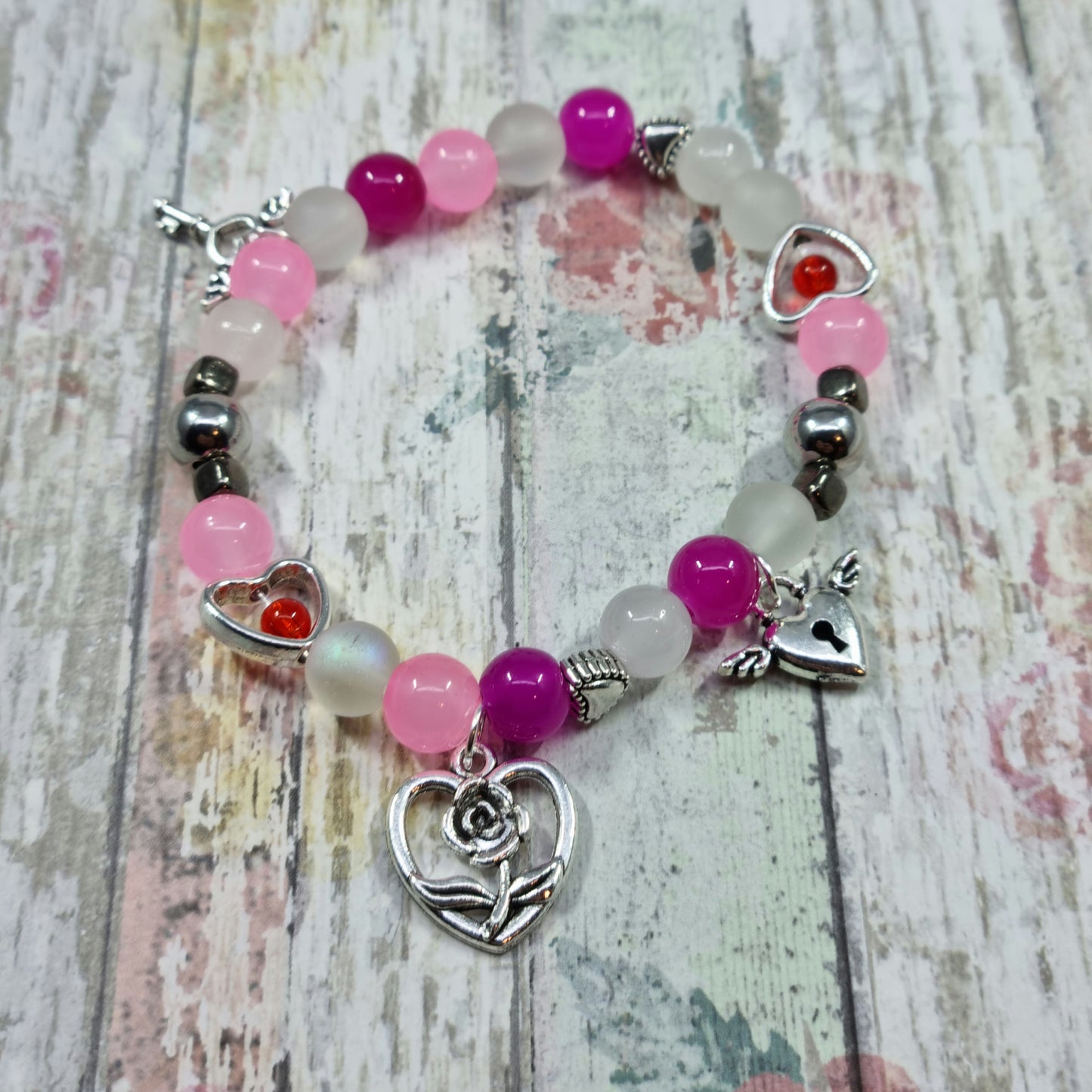 Rose Love Heart Valentine Bracelet