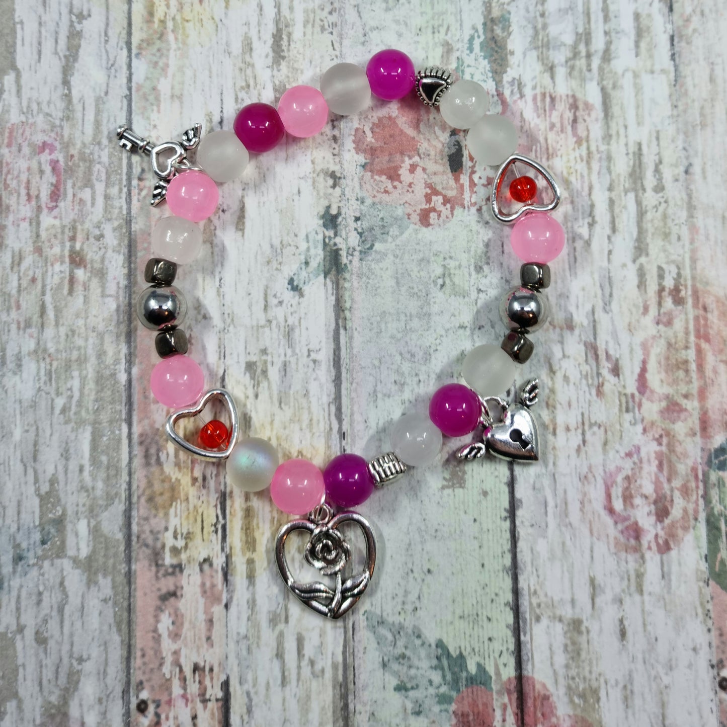 Rose Love Heart Valentine Bracelet