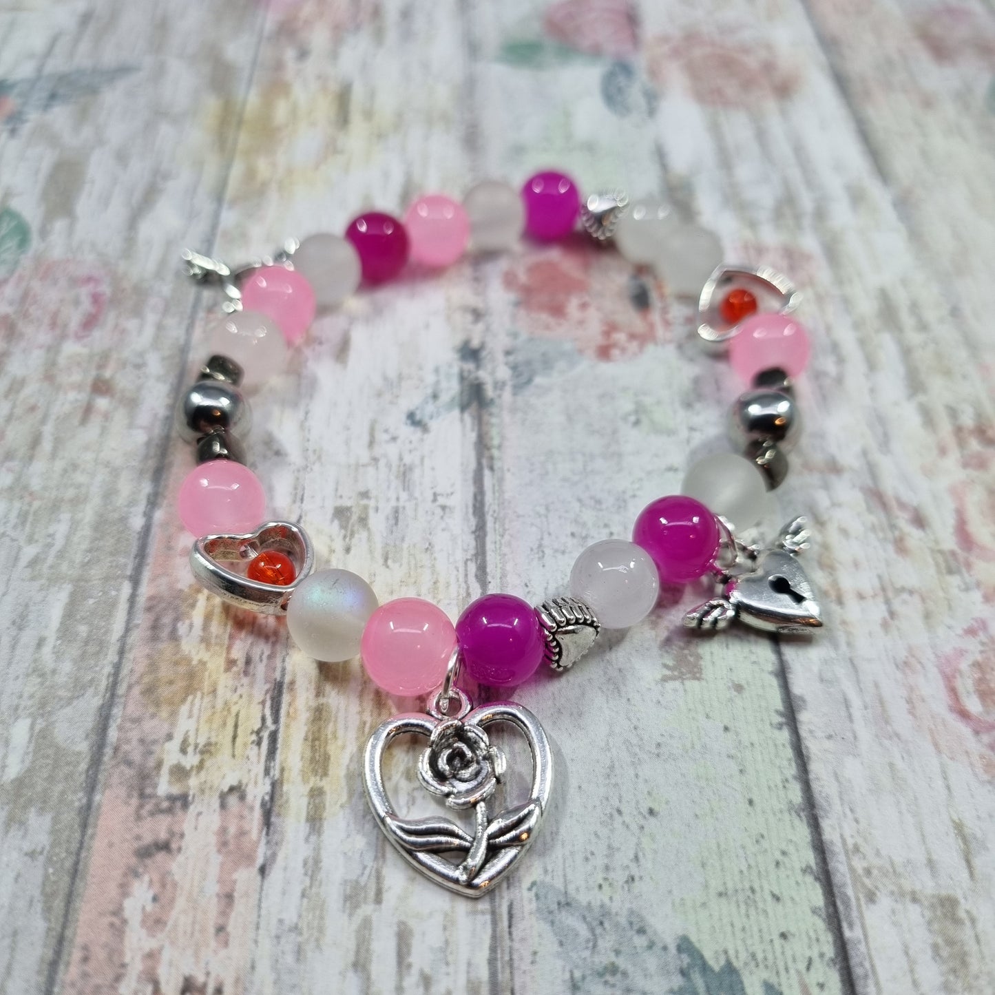 Rose Love Heart Valentine Bracelet