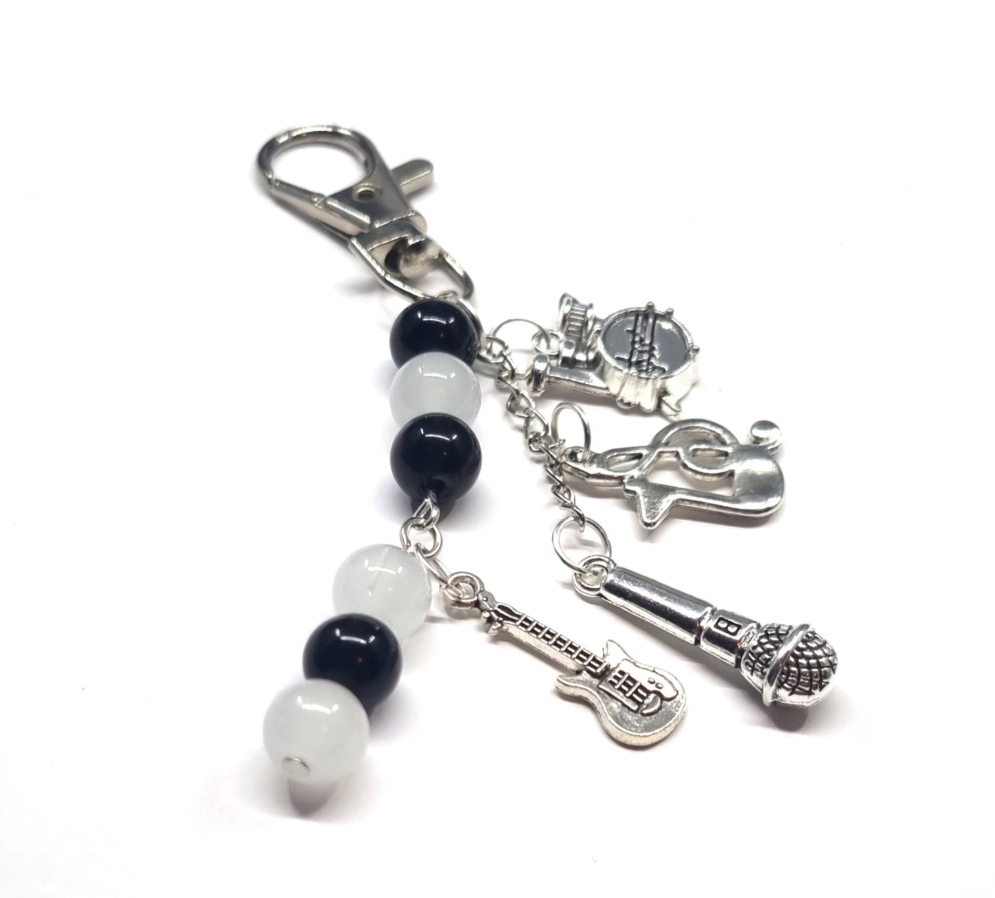 Music Inspired Keyring with Instrument Charms