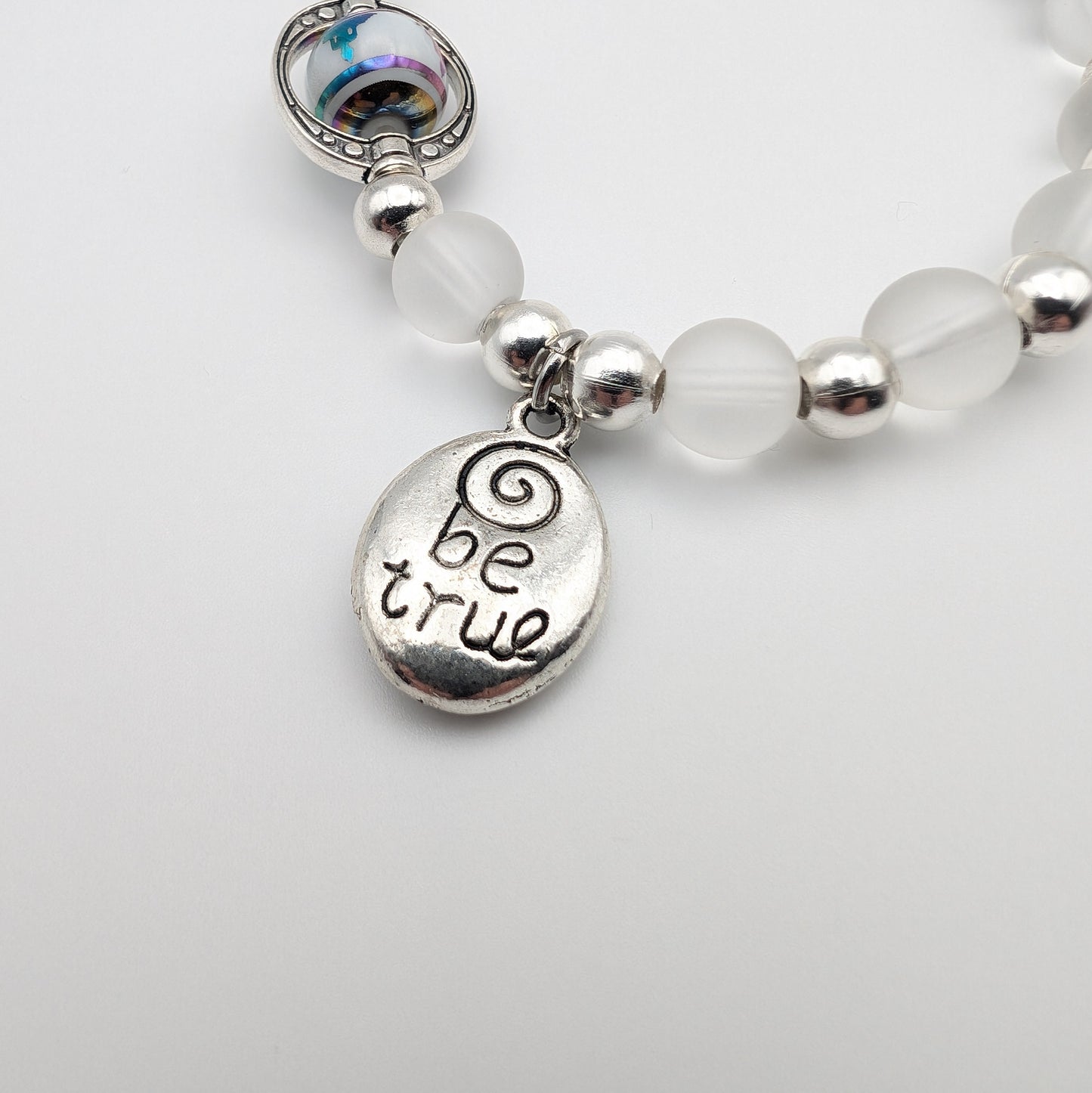 Positive Message Beaded Bracelet - Follow Your Heart & Be True