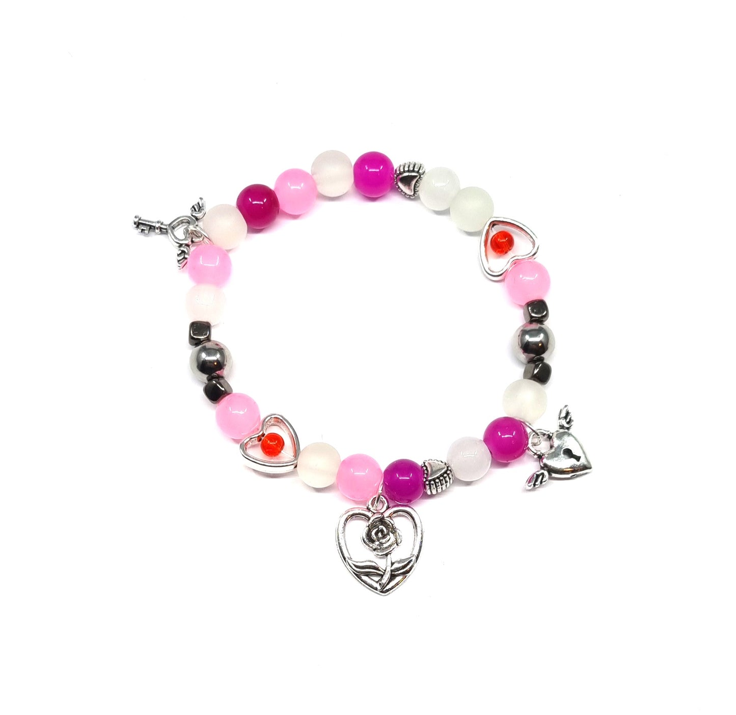 Rose Love Heart Valentine Bracelet